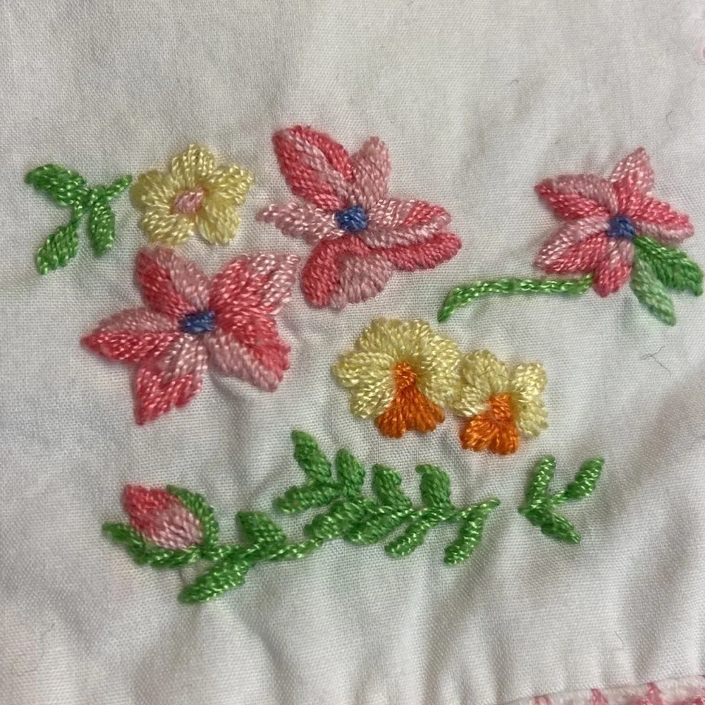 Ralph Lauren Bell Sleeve Sqaure Neck Toddler Top Floral Embroidered White 4/4T